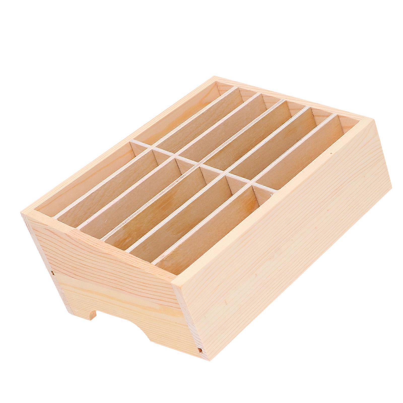Phone Organizer Wooden Storage for Storage 4Pcs 12 Grids Desktop Phone Box