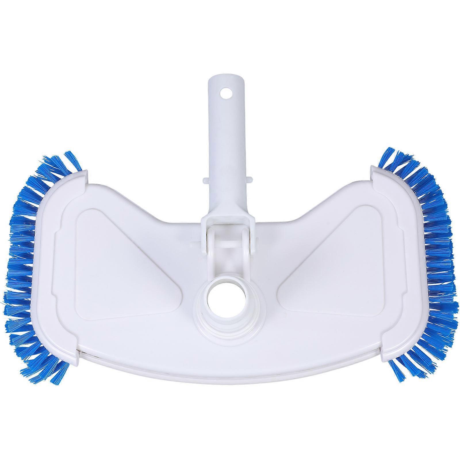 White Pool Vacuum Head With Side Brushes For Inground And Above Ground Pool Maintenance 2Pcs