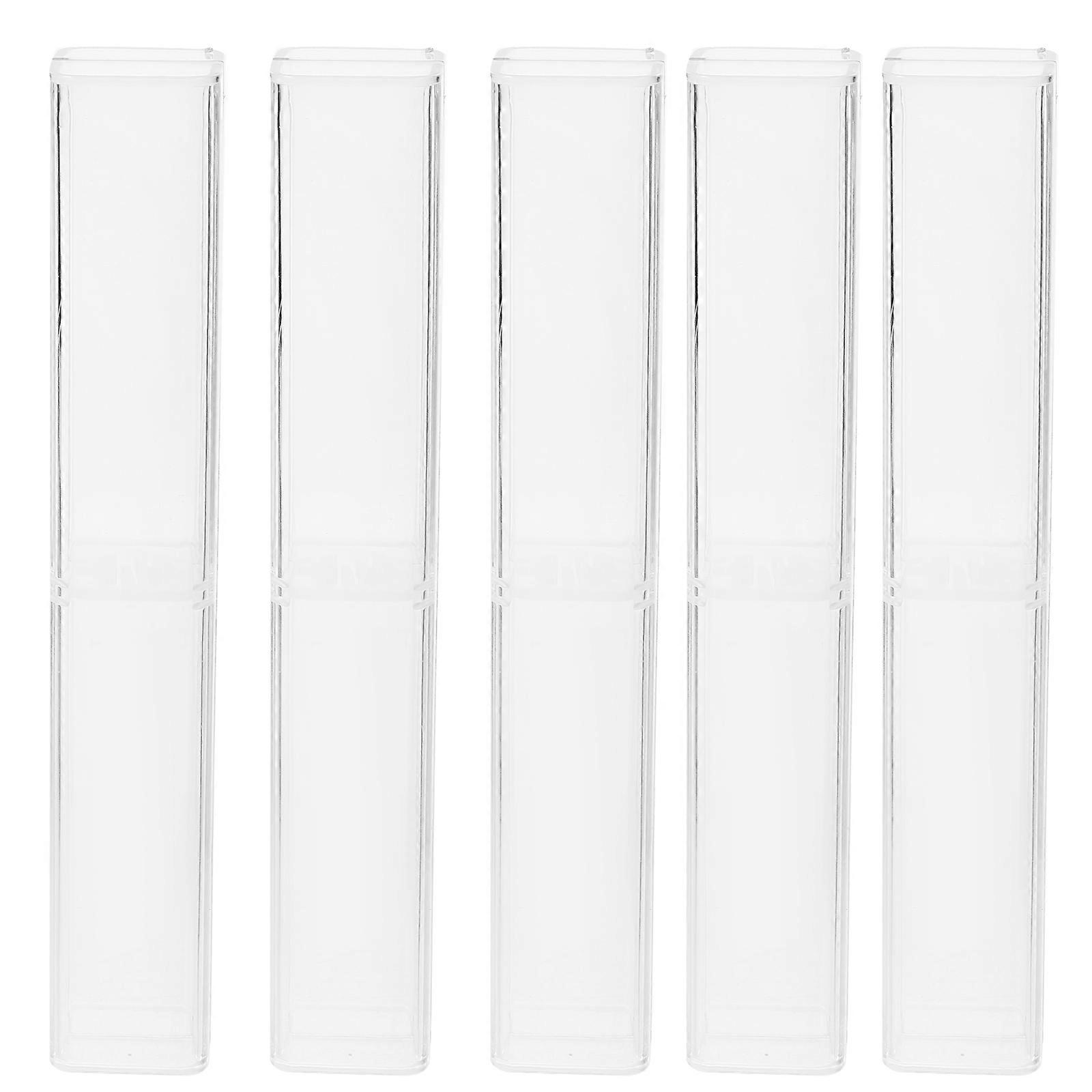 Plastic Pencil Cases Transparent Multi-Function Pencil Storage Boxes 50Pcs