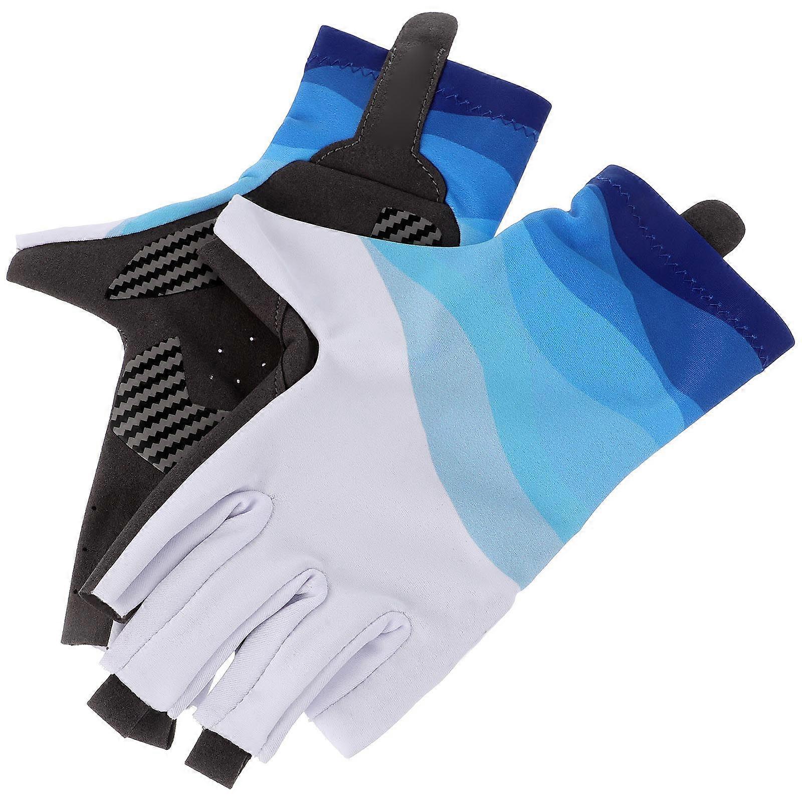 Half-Finger Fishing Mitt 1Pair Assorted Color with Wrist Protection Designed for Fishing Use