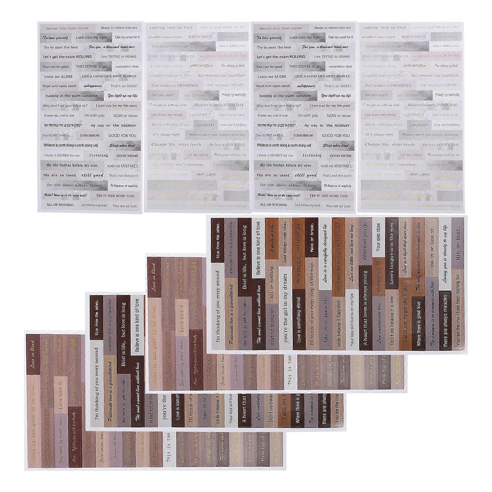 Inspirational Paper Decals Adhesive Paper Stickers for Diary Use 320Pcs