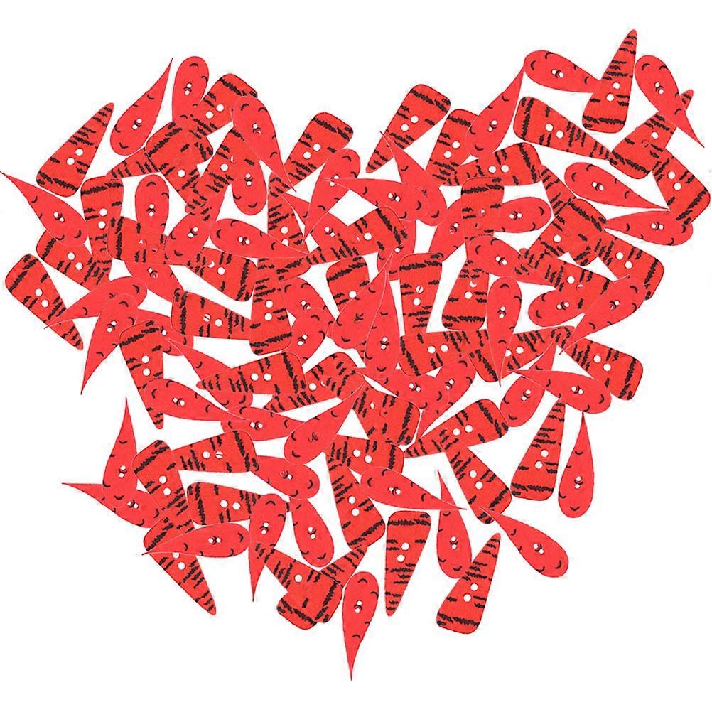 Wooden Coat Buttons Carrot Shape for DIY Use 600Pcs Red Sewing Buttons