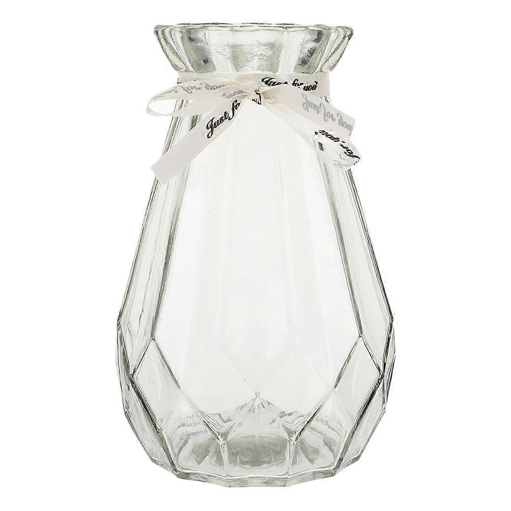 Transparent Glass Flower Container for Hydroponic Plants 2Pcs