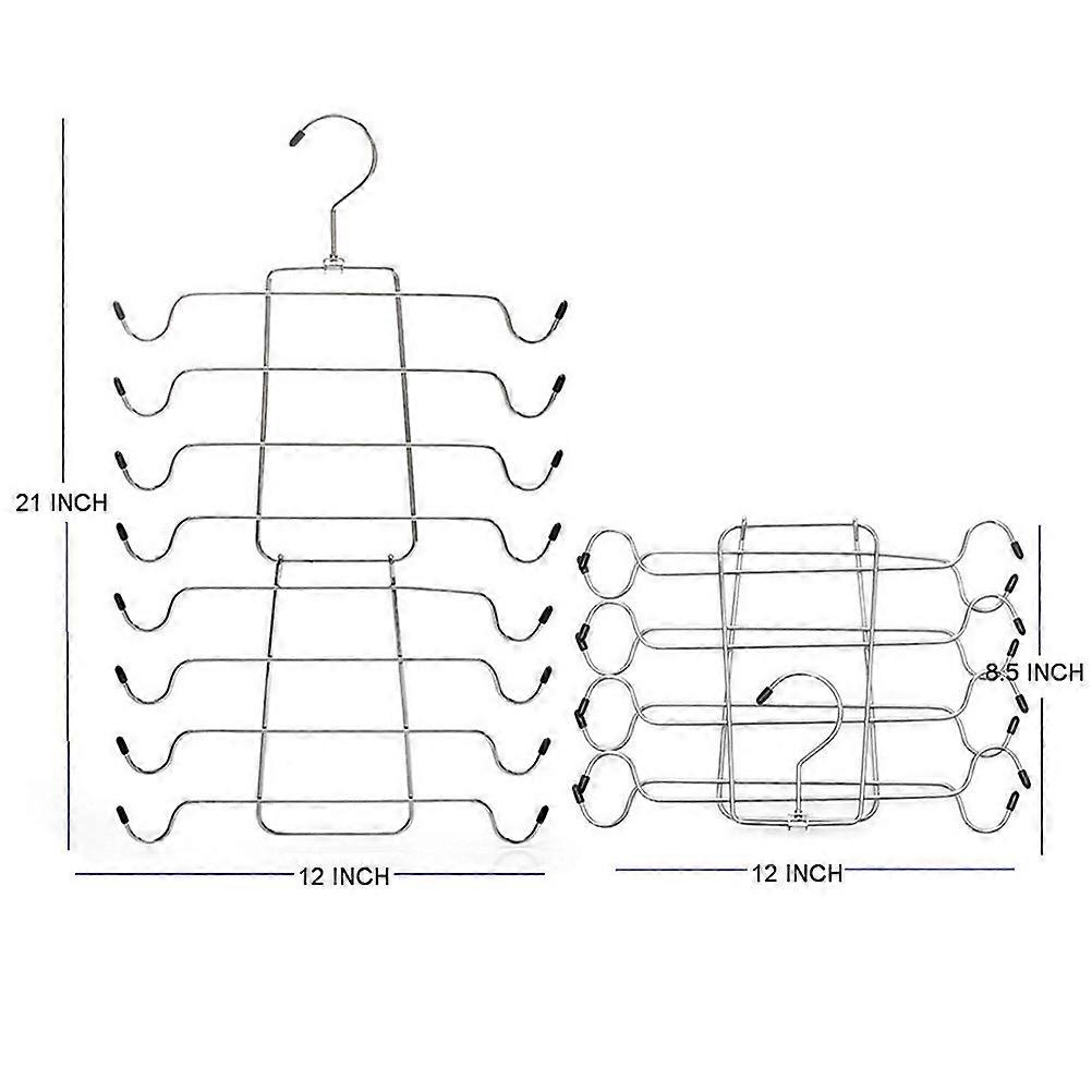 Wardrobe Clothes Hanger Multi Layer Hanger for Hanging 2Pcs Black