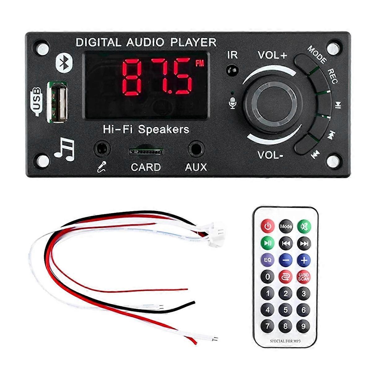2x50W Amplifier Bluetooth 5.0 MP3 Decoder Board DIY Car MP3 Player