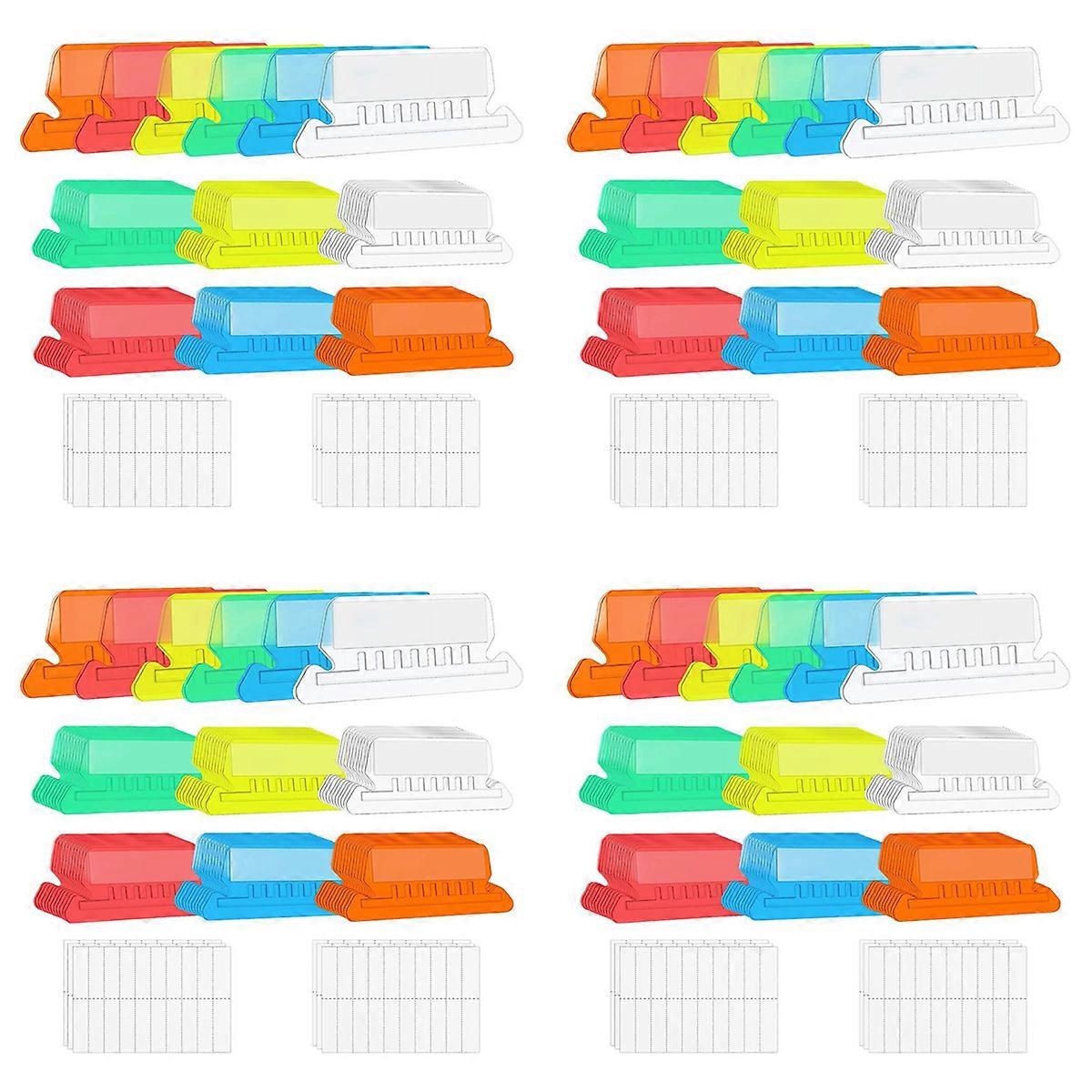 60 Pcs 2 Inch Folder Tabs and 120 Grids Inserts for Hanging File