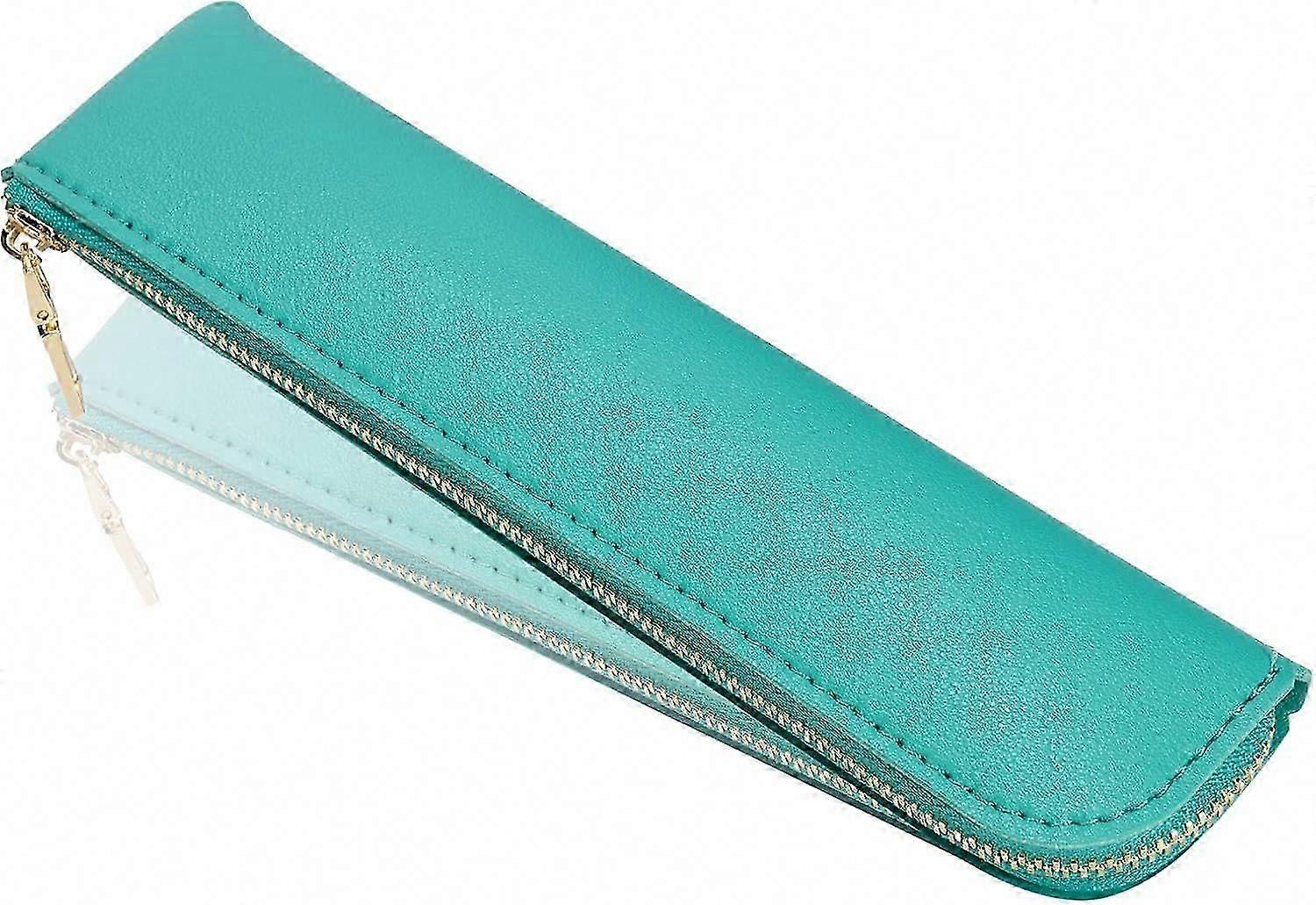 Leather Pencil Case for Adults, Thin Soft Pen Bag, Minimal Zipper Pouch