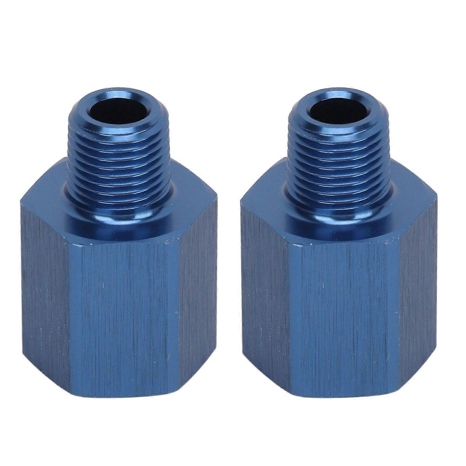 1Pair Pipe Fitting Adapter Blue Perfect Sealing Rustproof 1/8 NPT Male Thread to M10 Female Thread Hose Fitting Connector for Car