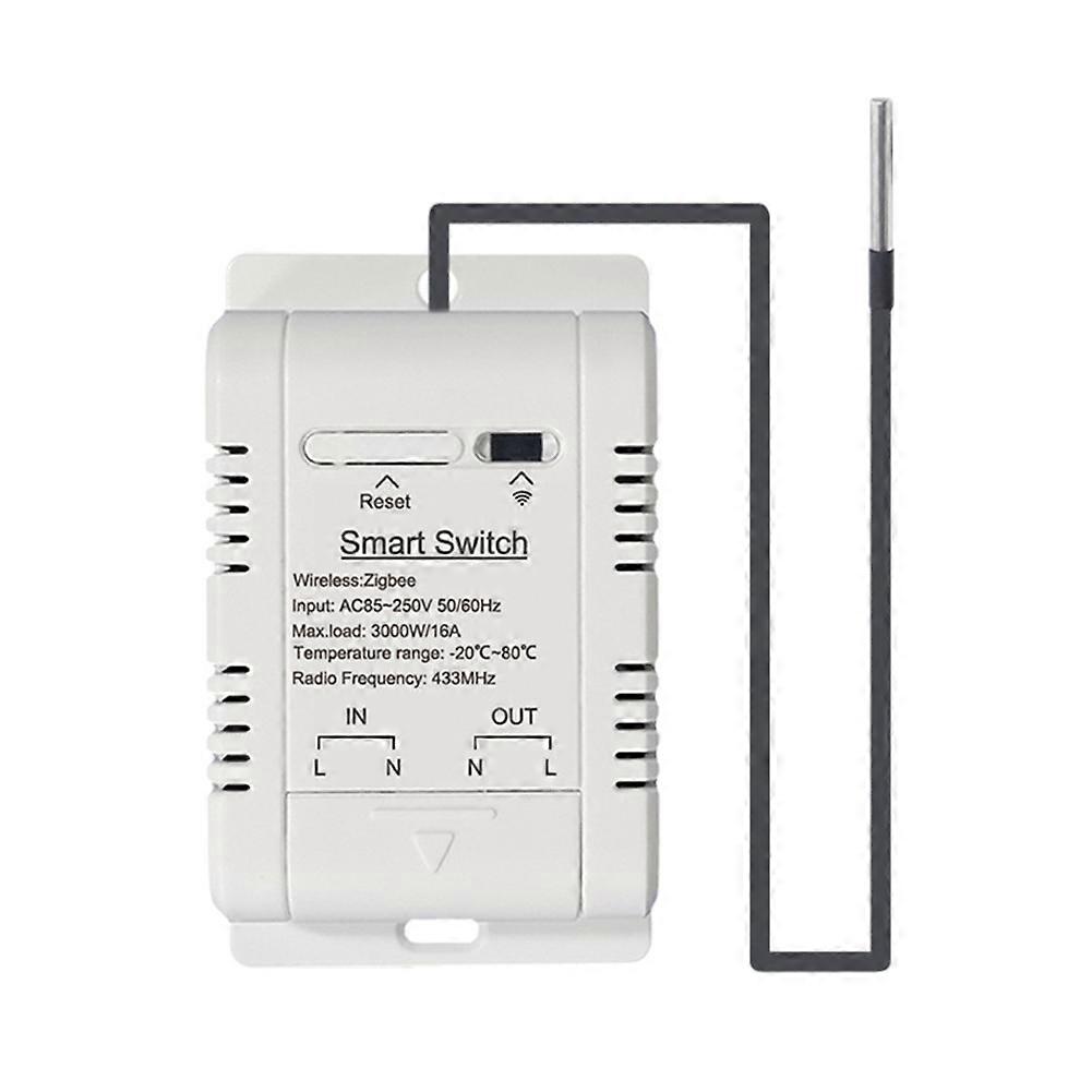 Tuya Zigbee Temperaturschalter 16A Smart Wireless Thermostat mit 1M Temperatursensor Unterstützt Voi