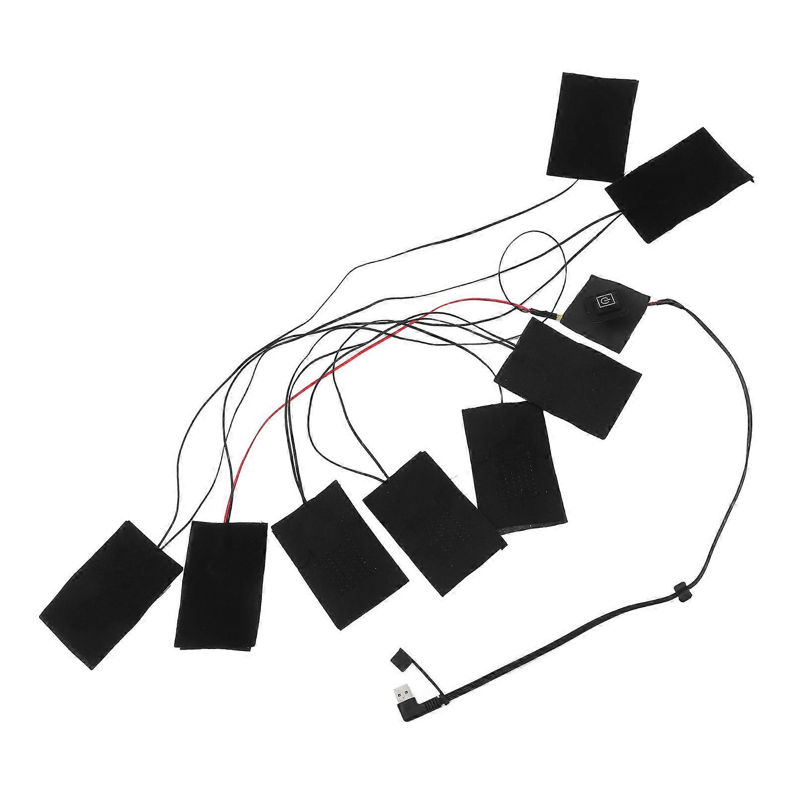 Heating Pad for Down Jacket Vest Liner Clothes Heating Pad Temperature Adjustable Black 1Pack