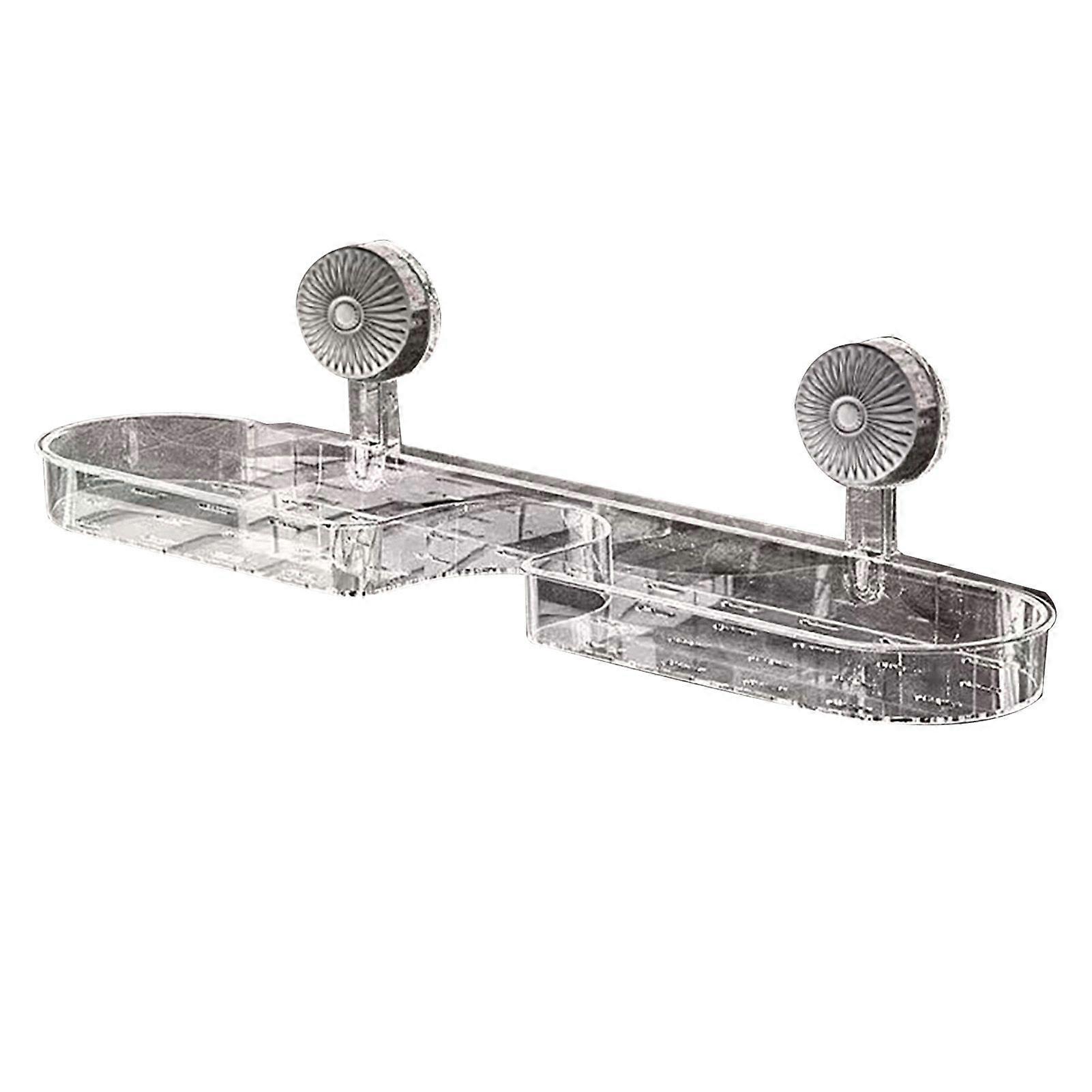 Bathroom Storage Rack with Suction Cup Strong Load-bearing Self-draining Shampoo Sponge Holder Multi-Function Organizer