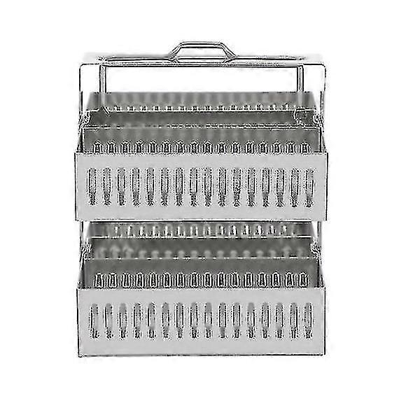 Glass Slides Rack Stainless Staining Rack 30 Positions Microscope Slides Holder