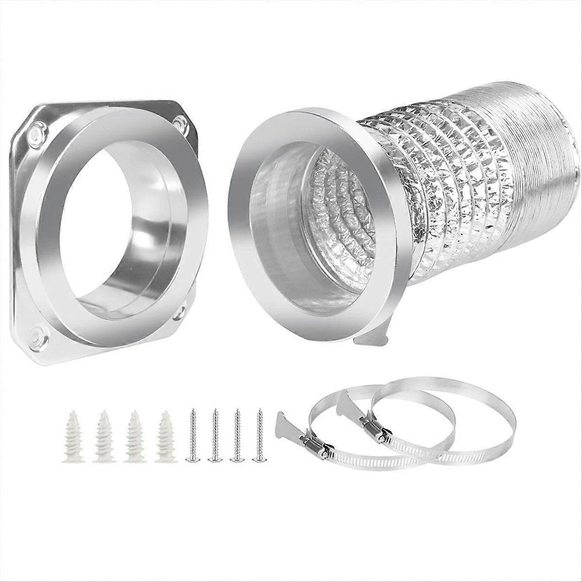 Magnetic Dryer Vent Coupling Connector Kit - DV180 Airtight Seal, Quick Connect, Includes 2 Clamps