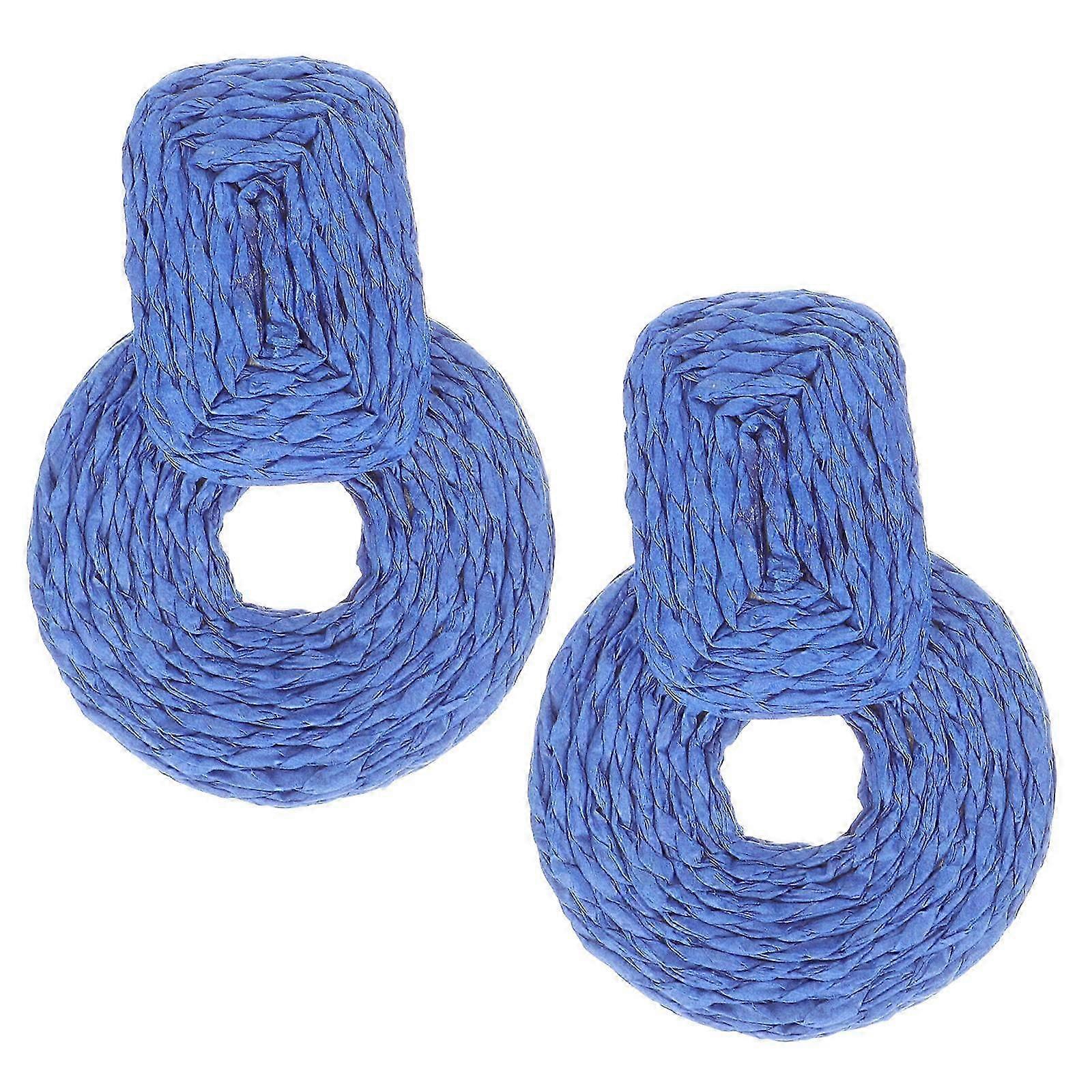 Raffia Geometric Drop Earrings for Women's