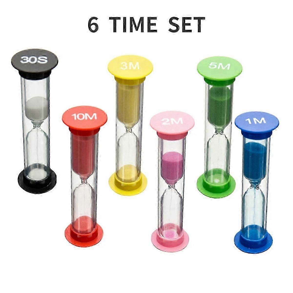 6Pcs Sand Plastic Hourglass Timer Sandglass Small Sand Clock Timer
