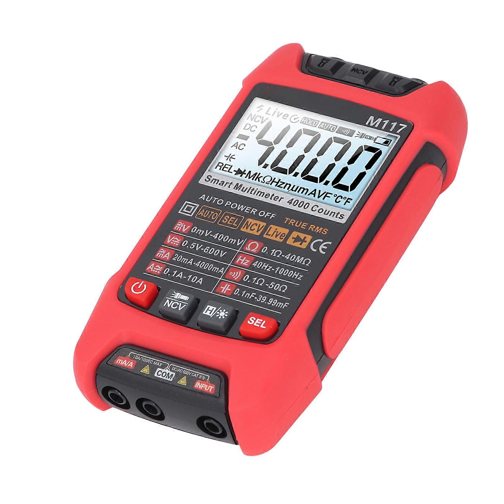 Digital Multimeter Voltage Tester Kit 4000 Counts Automatic High Accuracy Intelligent Maintenance Electrican Tool M117 
