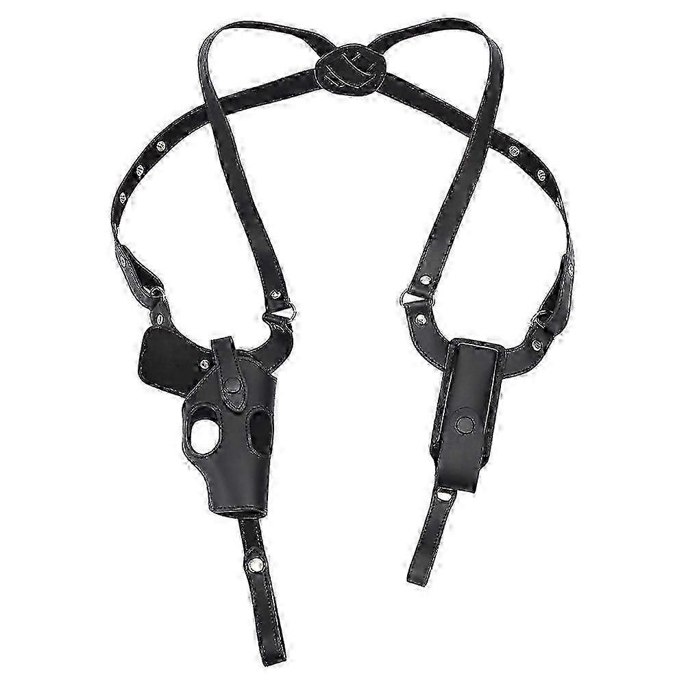 Adjustable leather shoulder holster for outdoor activities