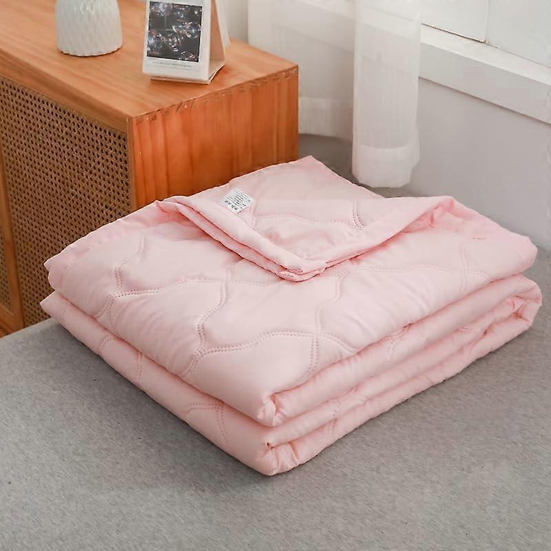 Quilted Bedspreads AllSeason Lightweight Microfiber Patchwork Coverlet Machine Washable Pink 180x200cm