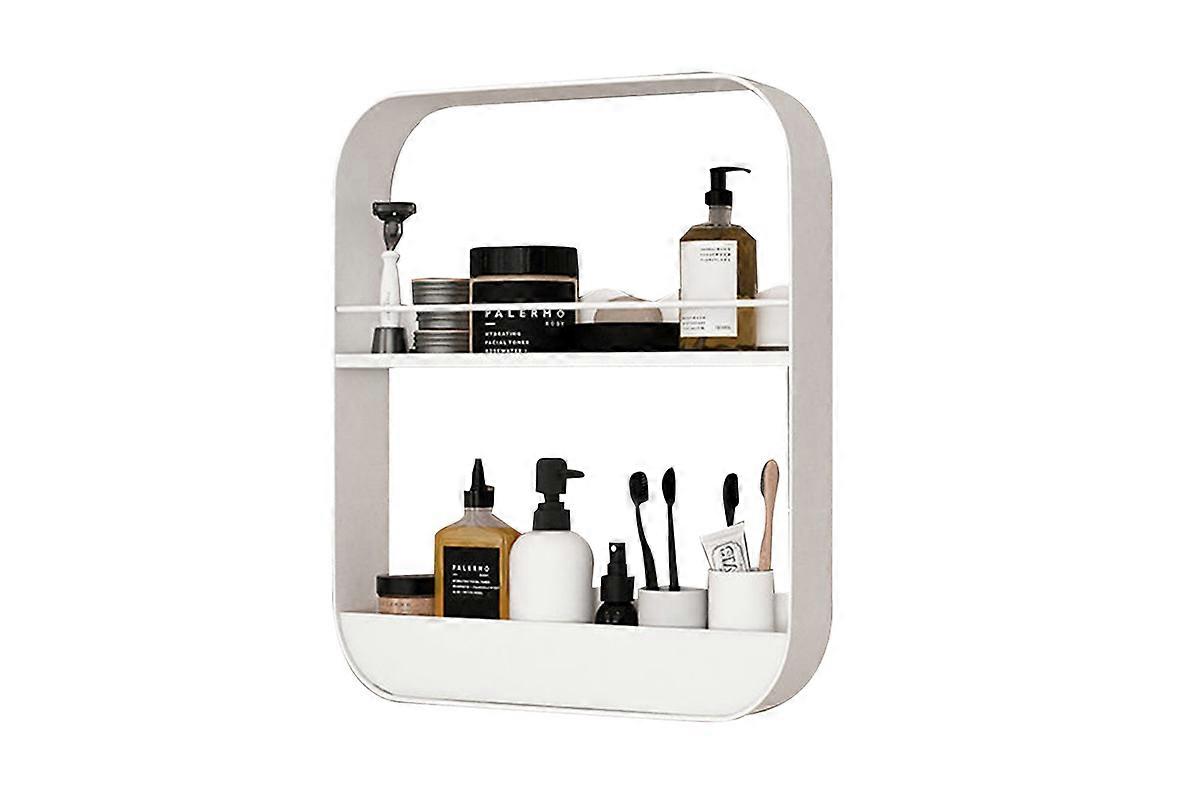 Household Essentials 2-Tier Metal Wall Mount Bathroom Storage Rack