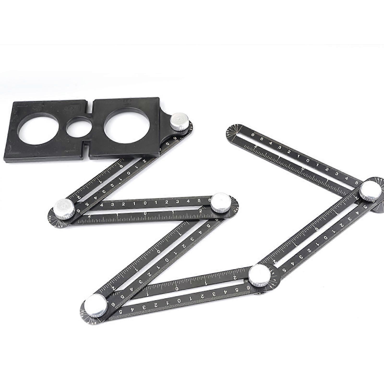 Drill Guide Ceramic Tile Opening Locator Portable Construction Angles Ruler 6 Fold Angles Measuring Ruler Template Tool Multicolor