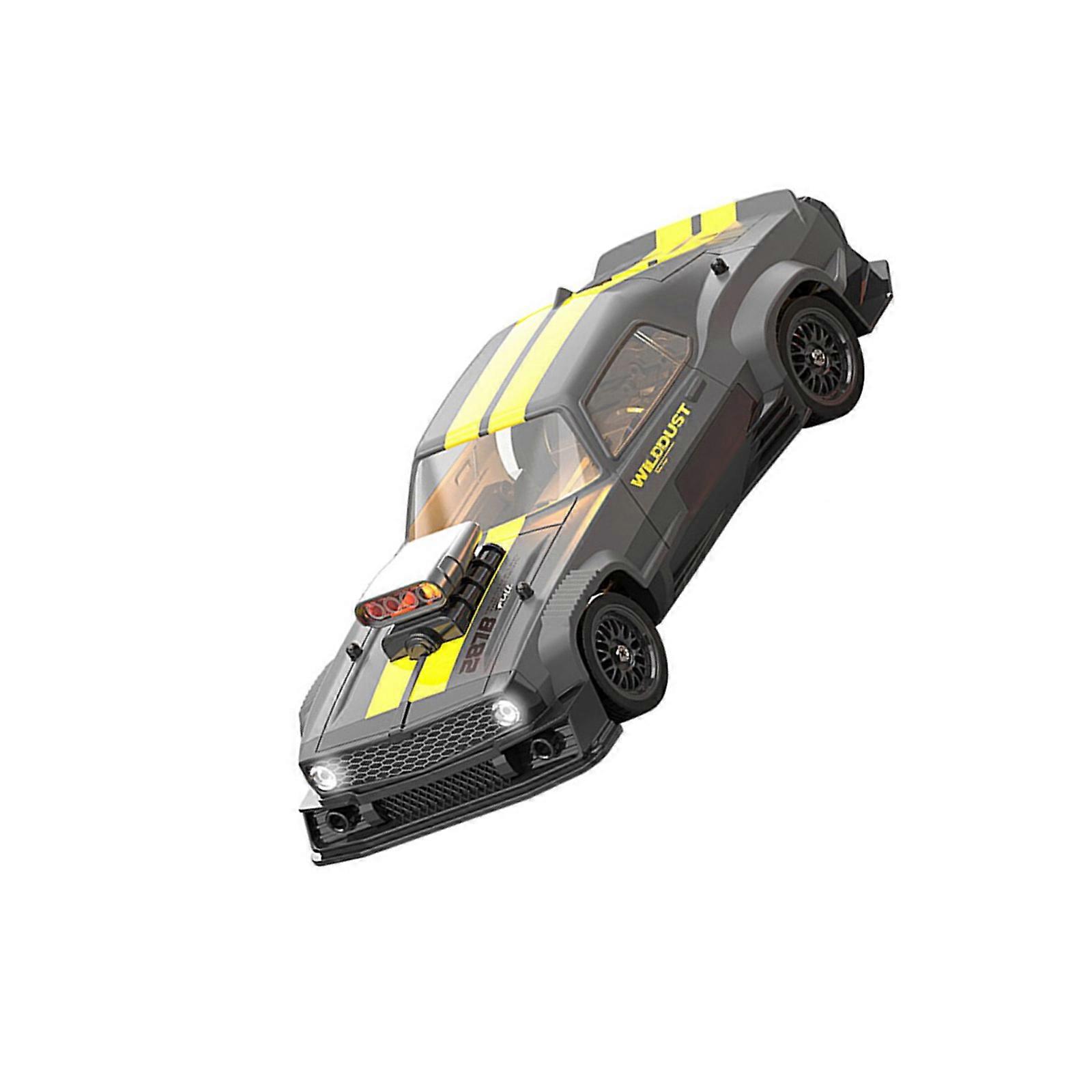 High Speed 4WD Remote Control Drifting Car 1/16 Model Vehicle with Powerful Motor and ESP for Adult Kid Competitive Game  Gray yellow