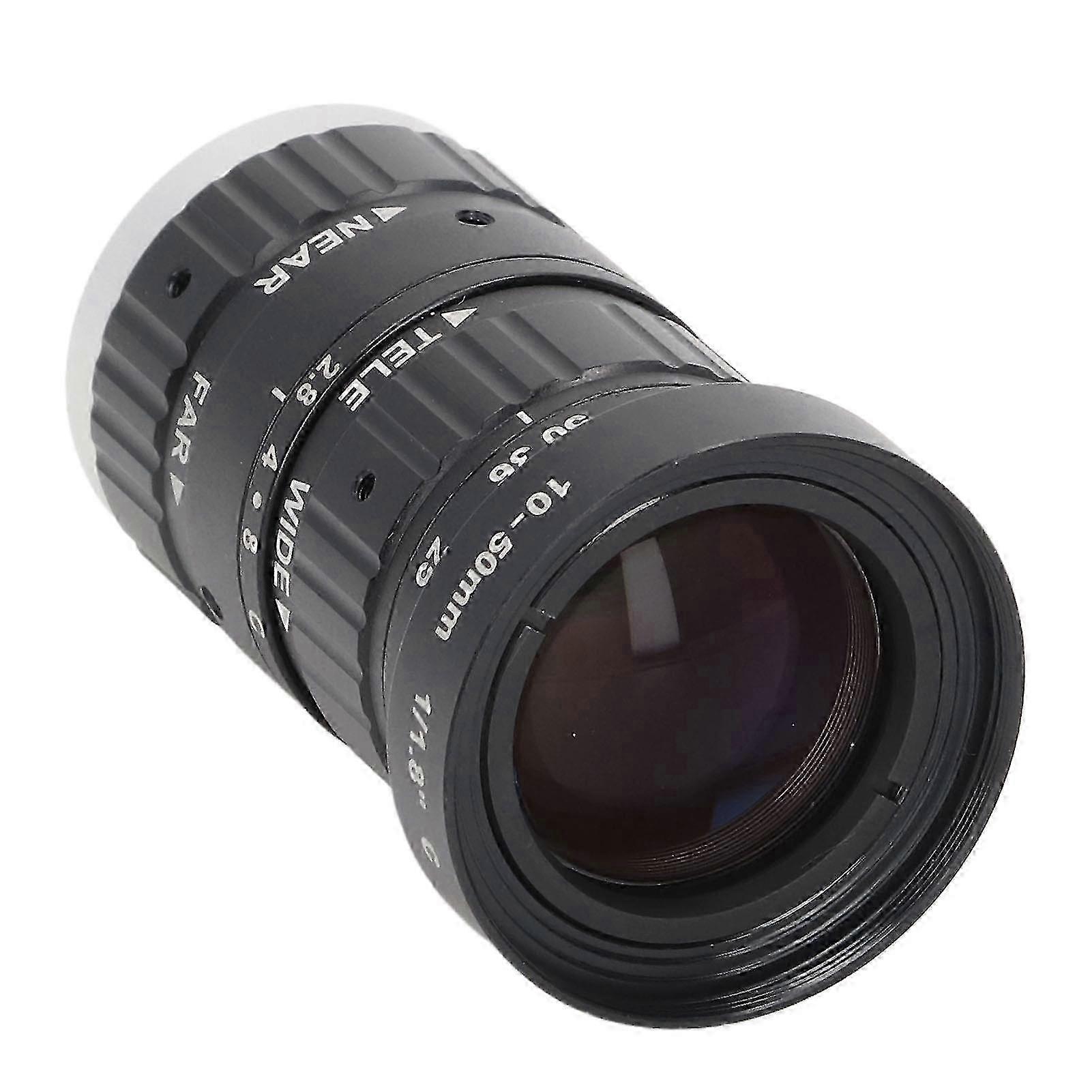 High Definition 6MP Camera Zoom Lens with C Mount - 10mm to 50mm Focal Length, Manual Aperture Control