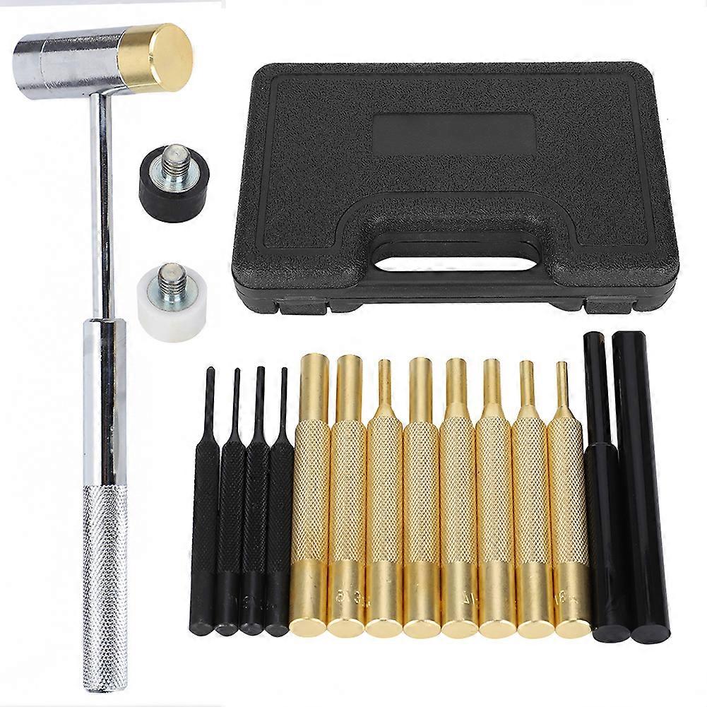17Pcs Punch Set Mechanical Installation Round Punches Maintenance Tool Kit Box