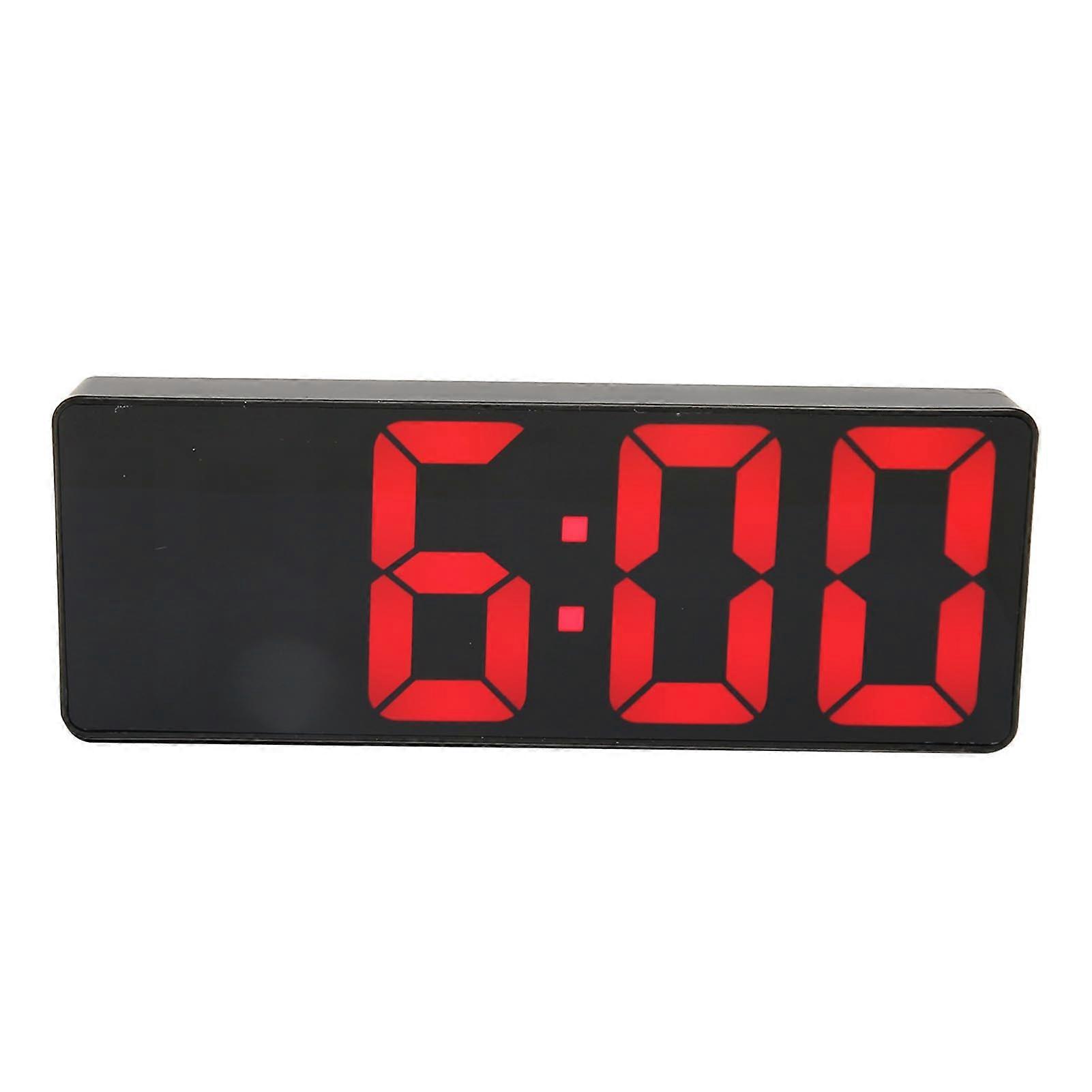 Digital Alarm Clock Electronic Desktop Clock with Temperature Display Voice Control Rectangle LED Clock for Home Bedroom