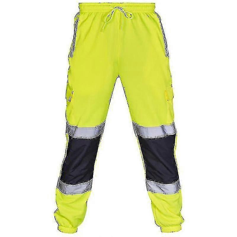 Aikuisten turvatyöhousut, heijastavat ja näkyvät joustavalla vyötäröllä varustetut collegehousut