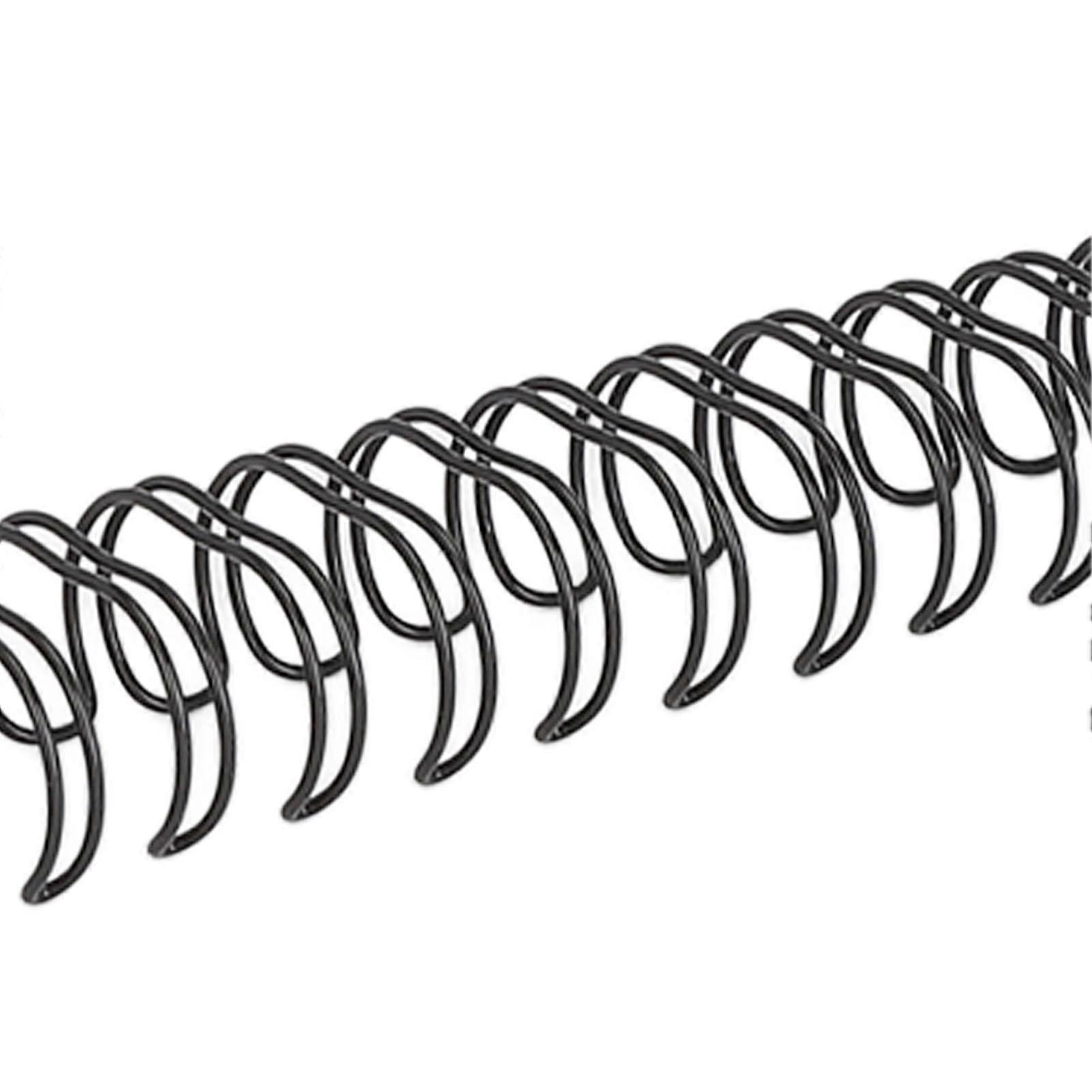 50Pcs Double Loop Wire Binding Spine 180 Sheet Capacity 3:1 Pitch 34 Loop 19mm Diameter Set Kit for A4 Paper Black