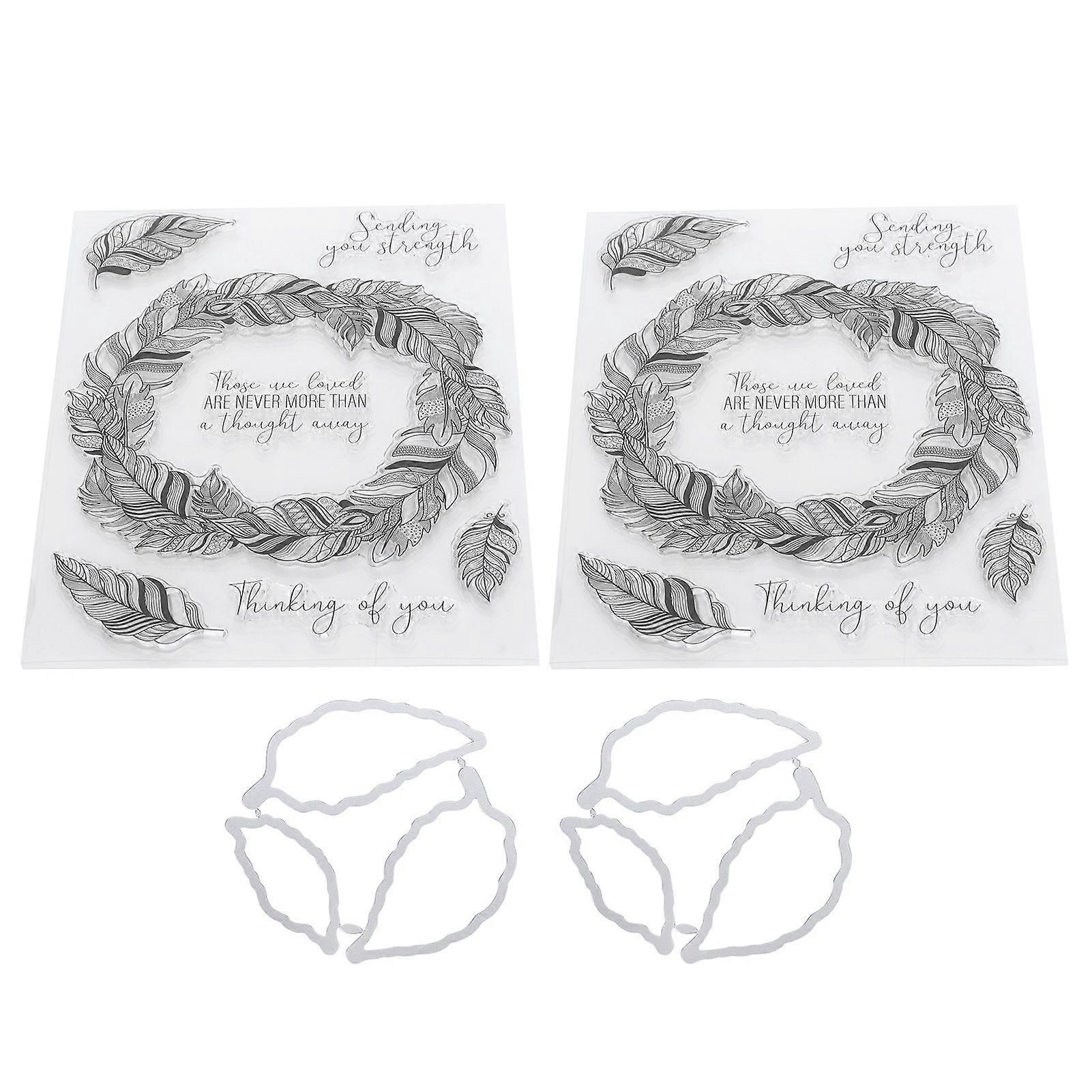 2 Sets Feather Clear Stamp Transparent DIY Hand?Made Notebook Decoration AccessoriesSH