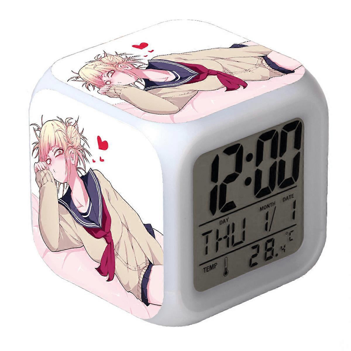 LED Alarm Clock with My Hero Academia Pattern, Glowing Digital Desk Clock for Kids Adults, Compatible with HTNL#374 - Gift