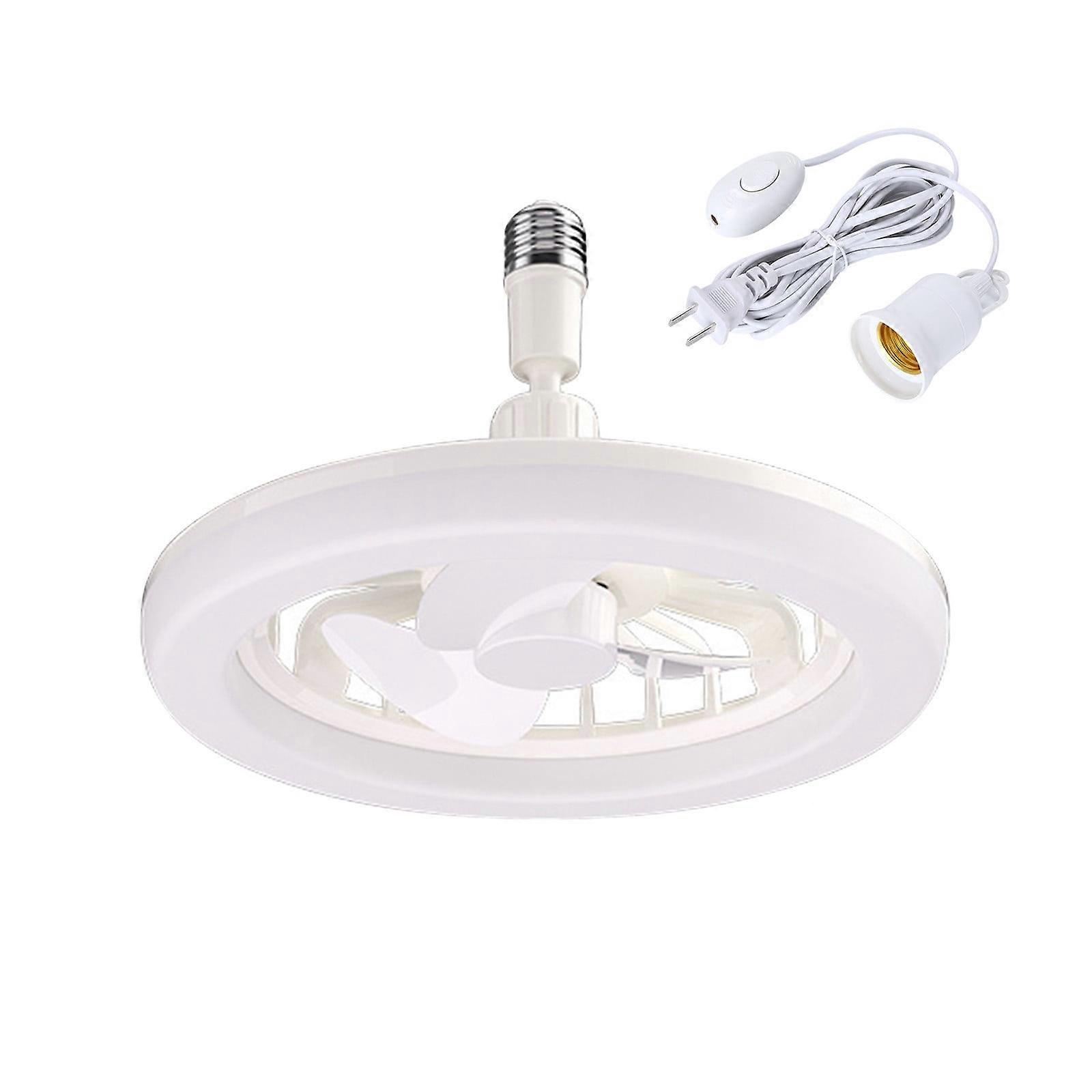 Hiroekza Ceiling Fans With Lights and Remote, Enclosed Low Fan Ceiling With Fan Hidden Electric Fan Delier Extension Cord With E27 Screw Lamp