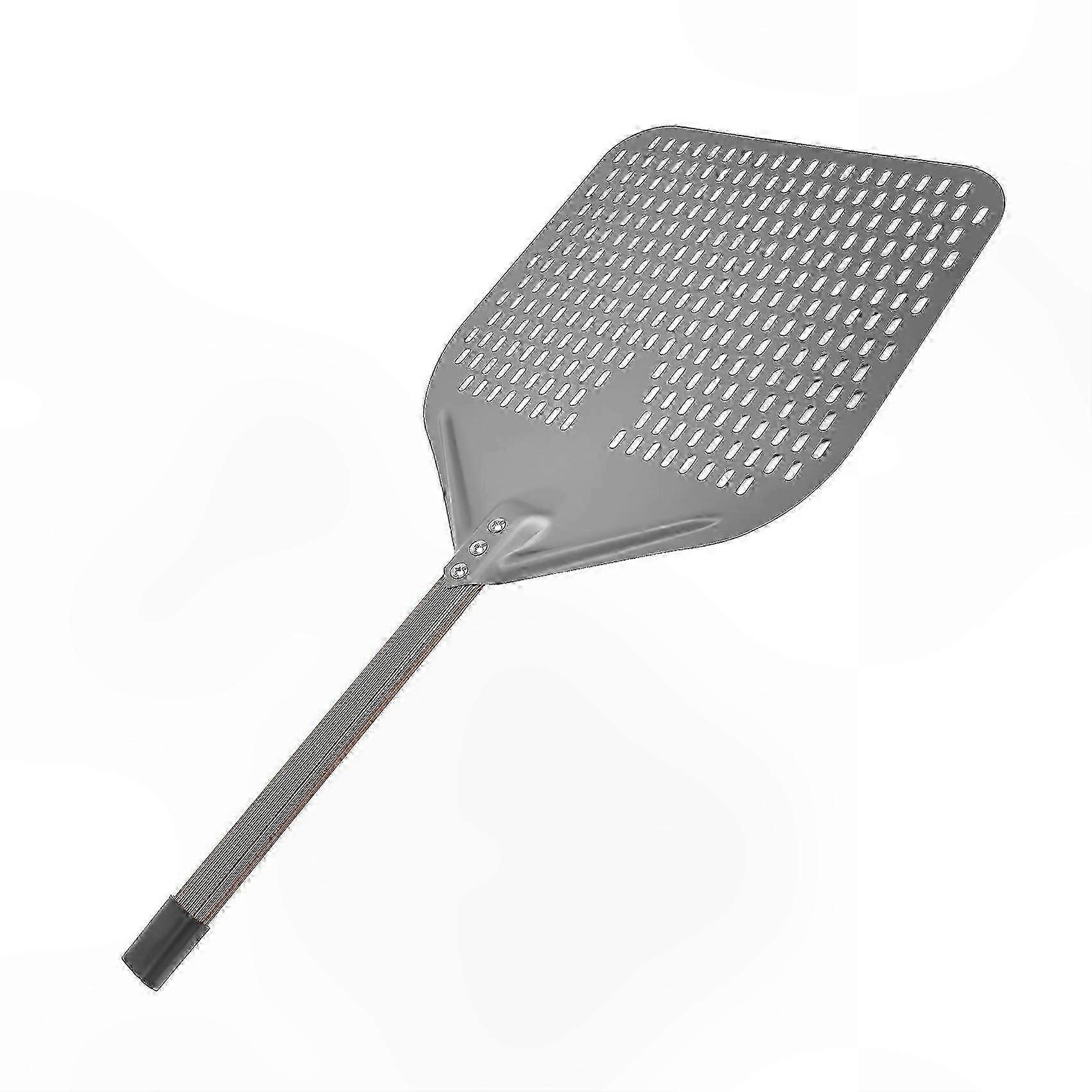 Aluminum Perforated Pizza Peel, 14 Inch Rectangular Pizza Tool for Baking