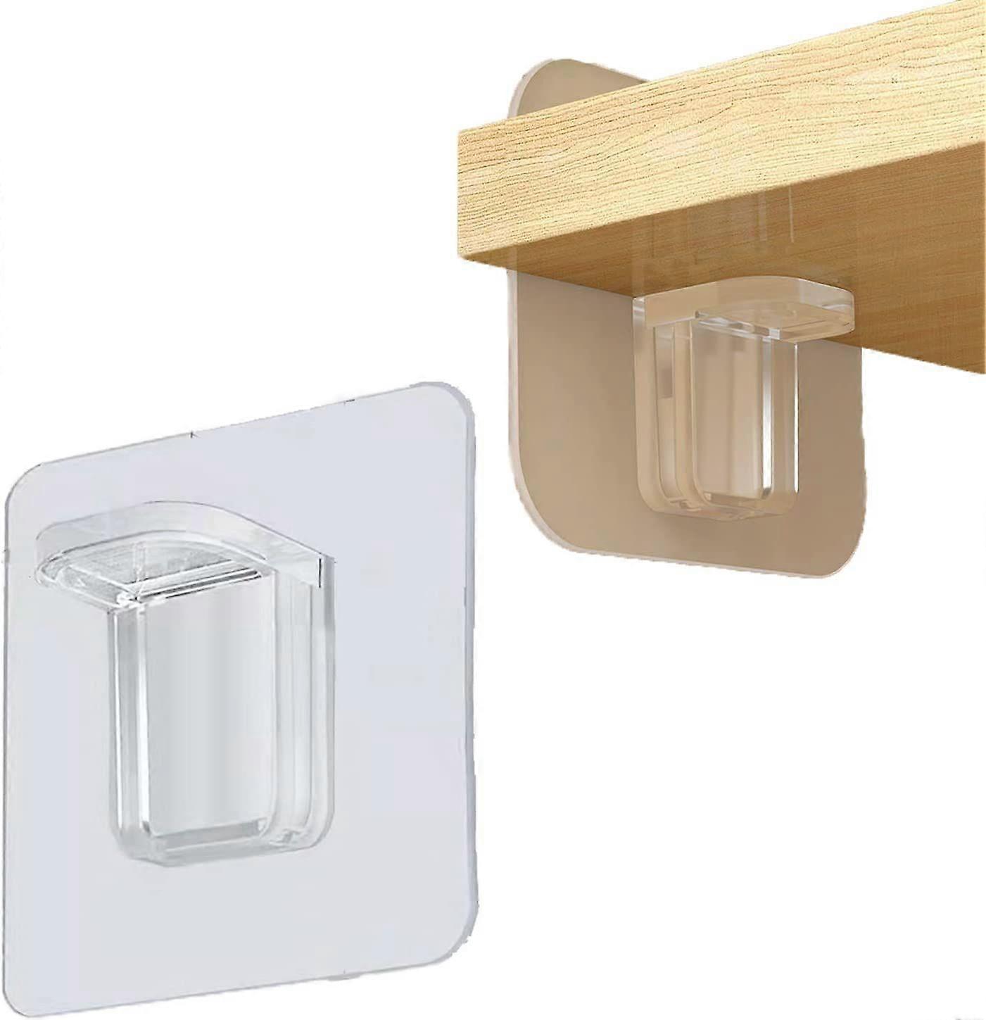 Shelf Support Pegs, Shelf Support Brackets Self-Adhesive L-Shaped Support Triangle Bracket Shelf Support Racks Sticky Hooks for Furniture Cabinet Clos