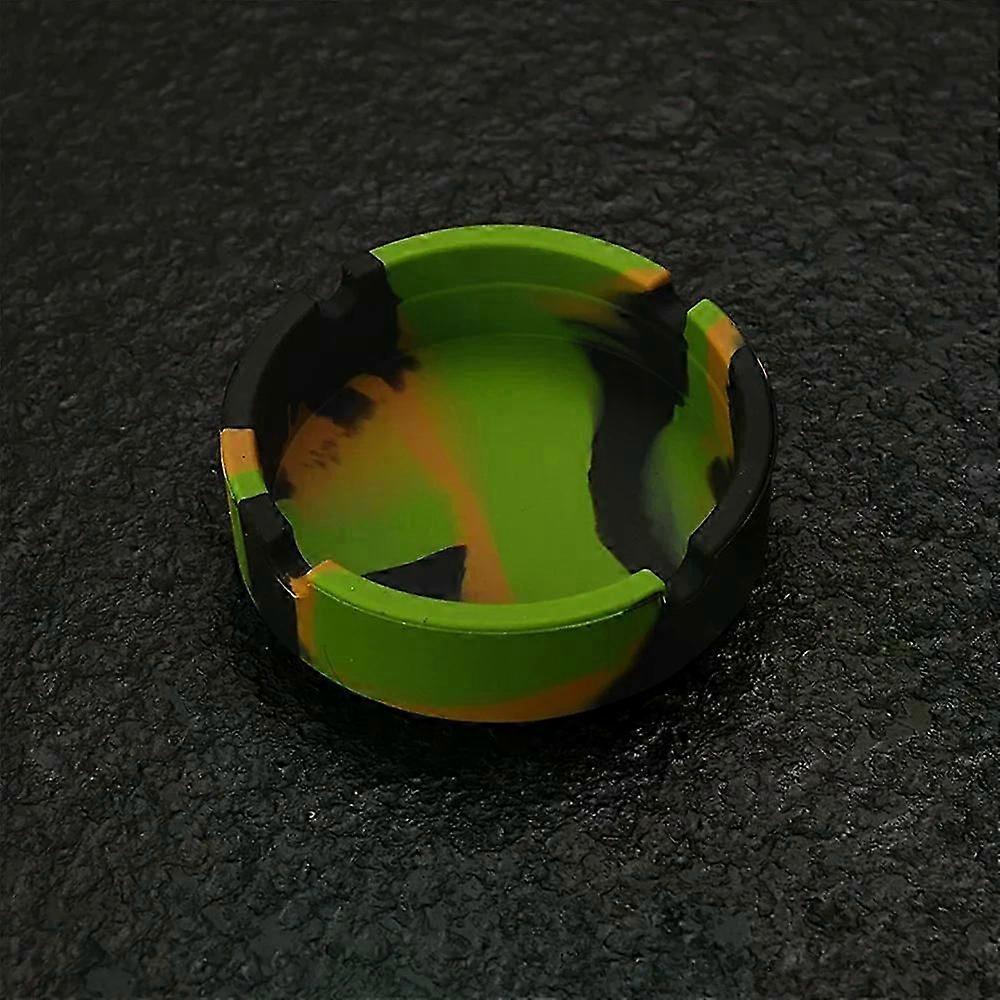 Luminous Colorful Silicone Soft Ashtray Light Circular Fluorescent Smoking Accessories Cigarette Case Drop Creative Ash Trays