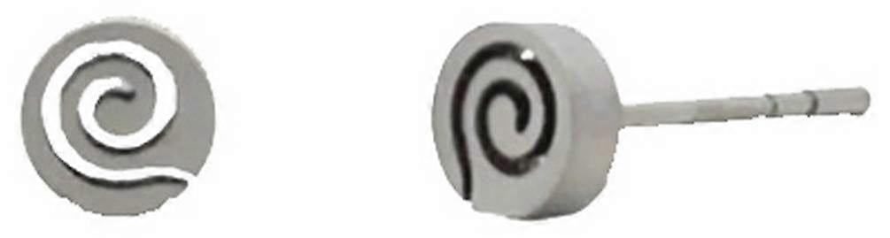 Ti2 Titanium Whirlpool Stud Earrings - Natural Silver