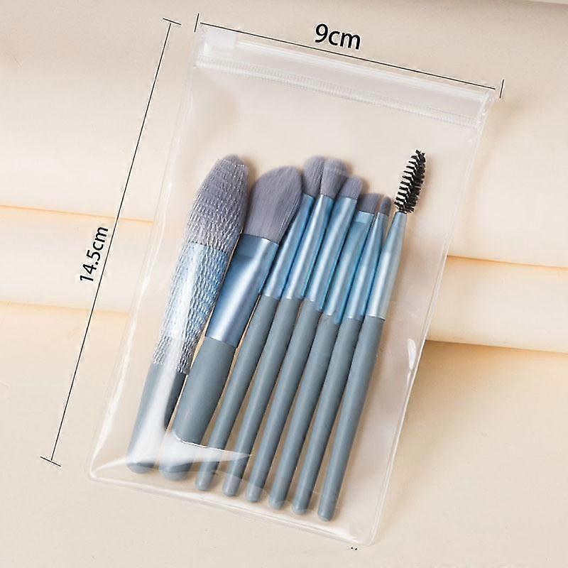 8Pcs Macaron Color Brush Set with Portable Mirror Case Synthetic Fiber Bristles Full Face Makeup Essential Soft Application Kit