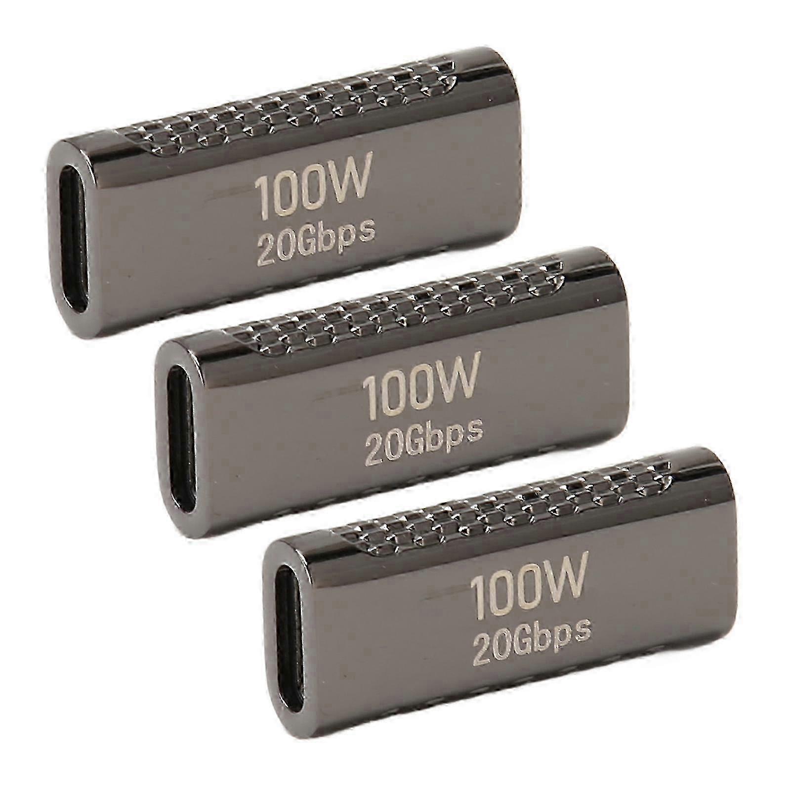 3pcs USB C Female to Female Adapter Support Up to 20Gbps Data Transfer 100W Power Delivery 8K 60Hz Video Pass USB C Coupler 2025