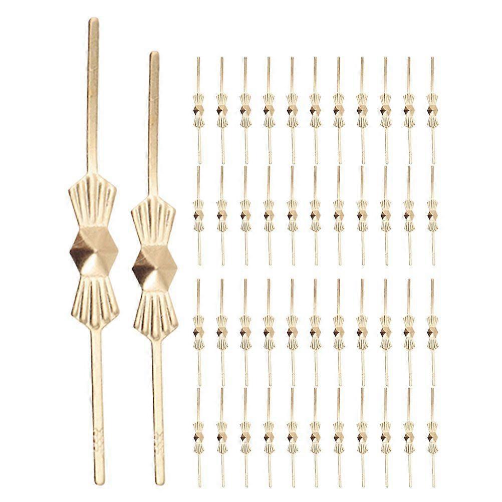 200 stk. forkrommede sløyfeklemmer 33 mm 40 mm gyldne metall sommerfuglklemmer for festing av krystaller, lampe, lysekrone, krystaller, taklampe