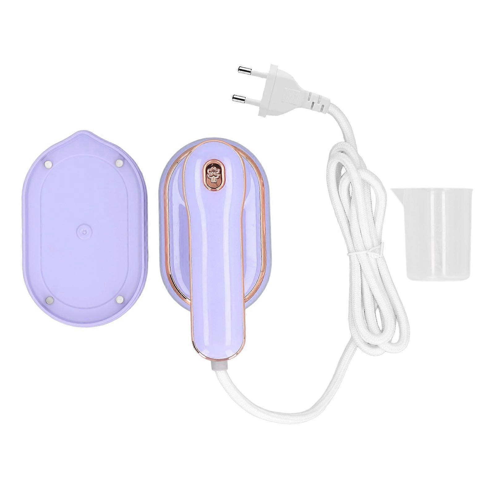 Mini Ironing Machine Clothes 180 Degree Rotating Handheld Portable Travel Steam Iron with 100ml Water Tank for Both Wet and Dry Use Purple