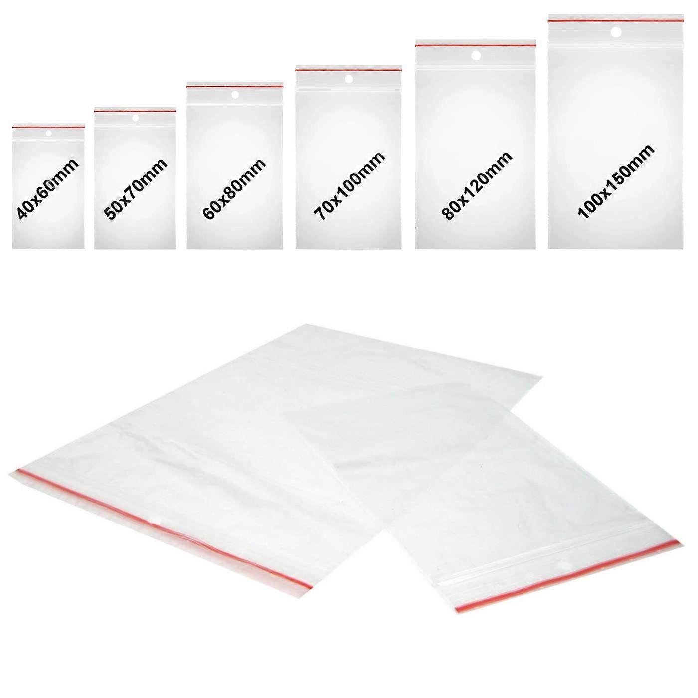600 Ziplock Bags Set 6 Sizes Slide Lock Resealable Poly Bags for Food Storage & Organization