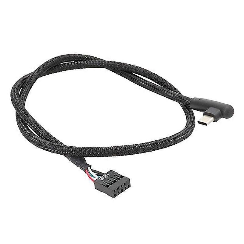 Motherboard USB 9Pin To Type-C Elbow Data Cable 60cm Elbow
