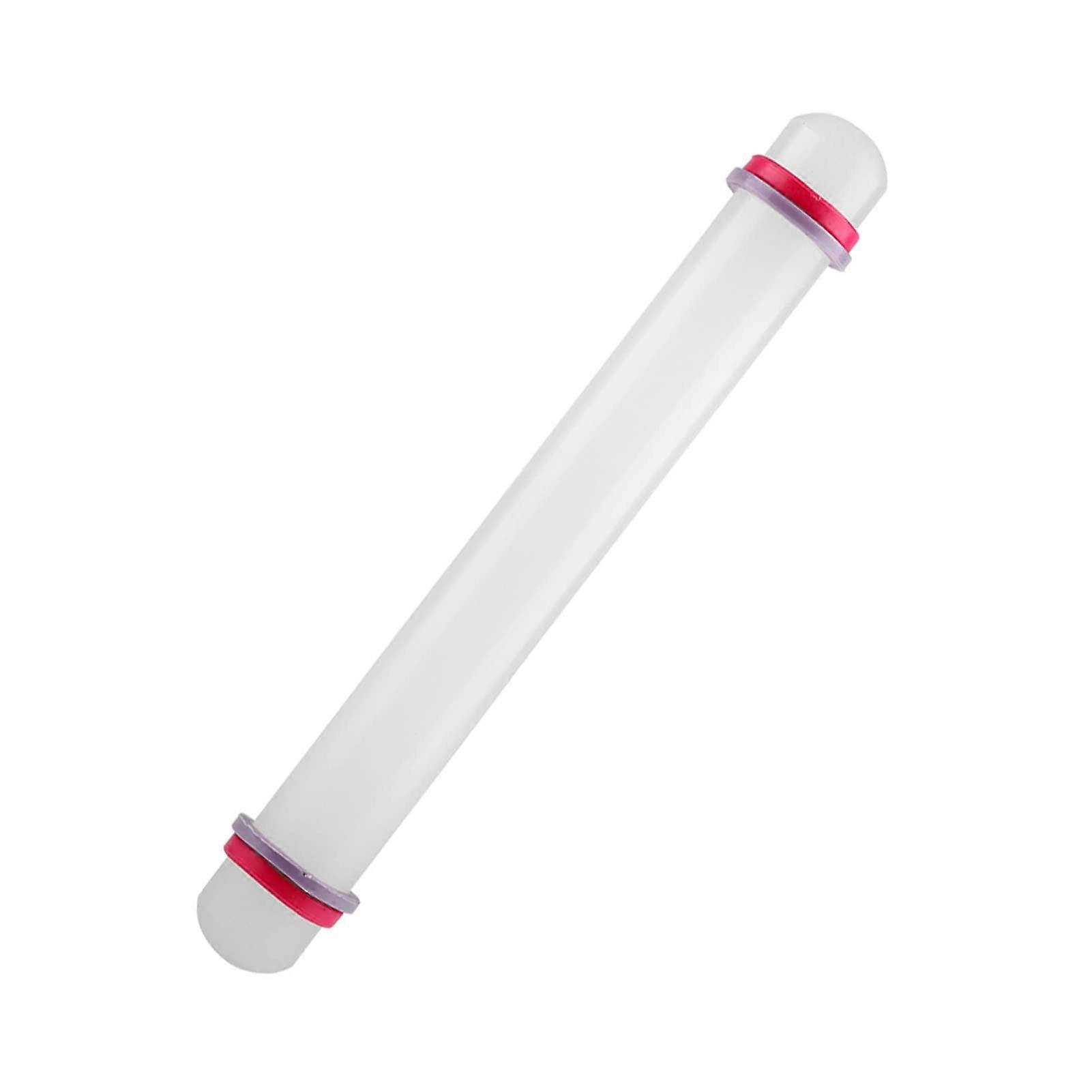 Rolling Pin with Adjustable Thickness Rings, NonStick 9 Inch Dough Roller for Pastry and Bread Baking