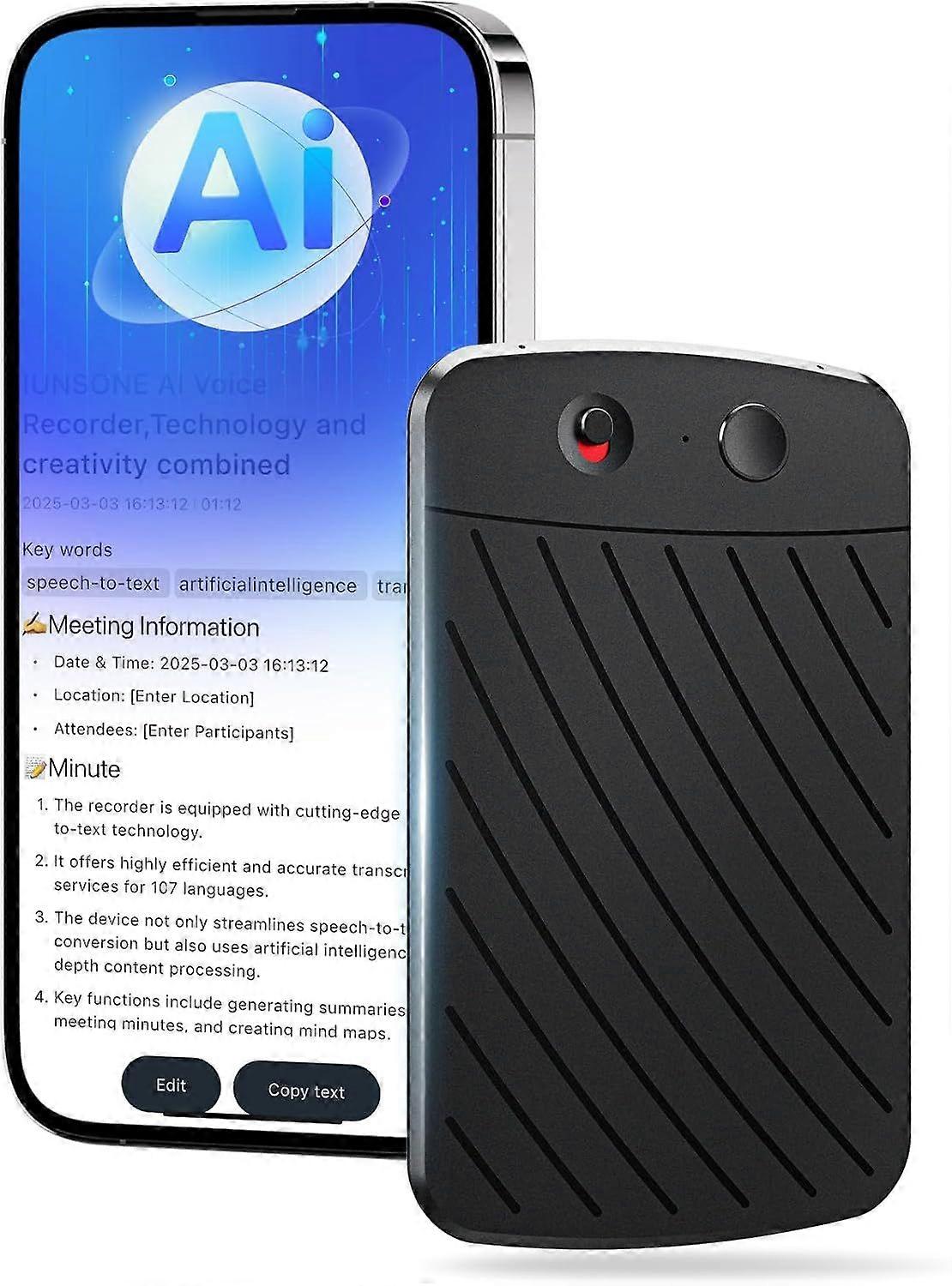 AI-stemmeoptager, noteoptager med transskribering og opsummering