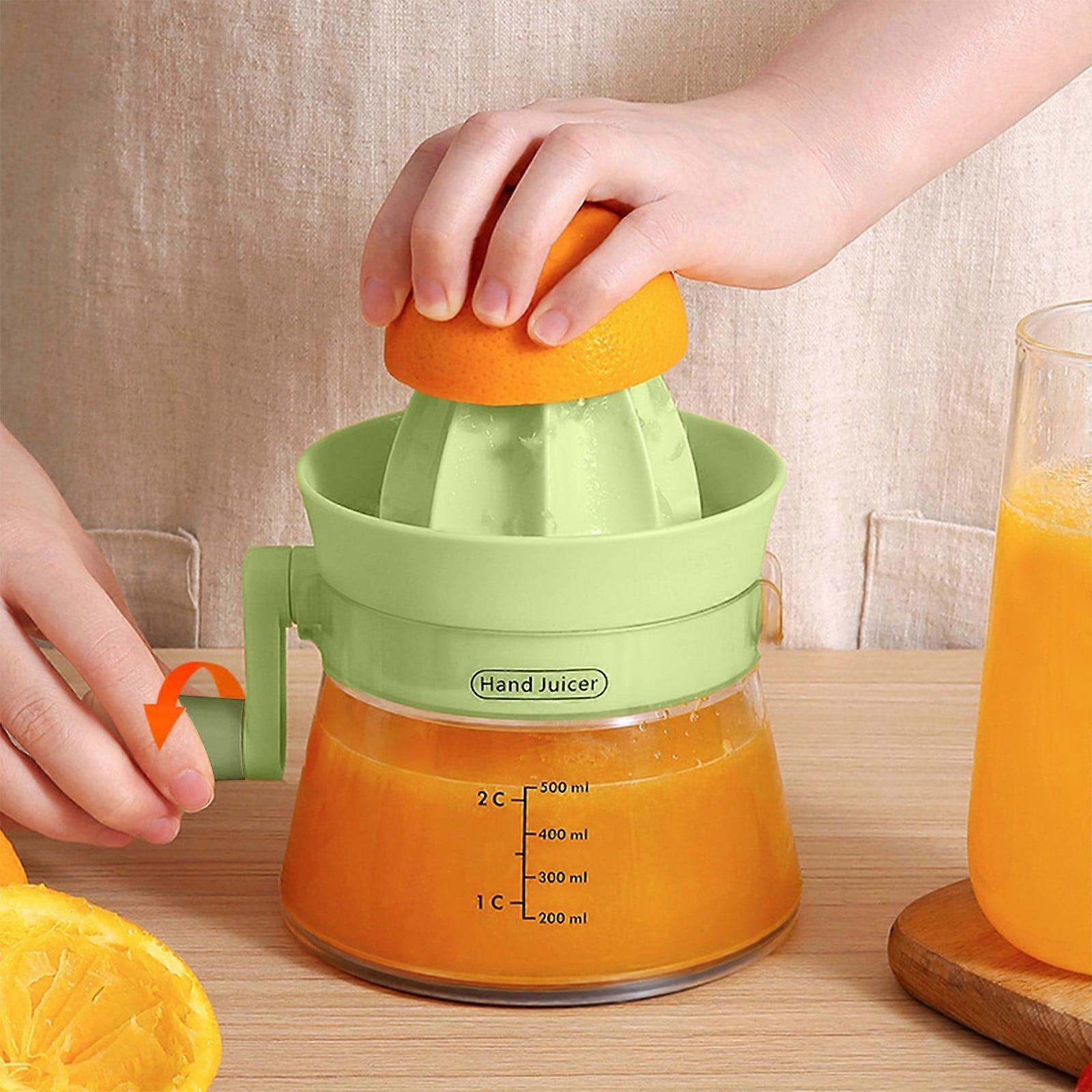 Kcavykas Citru Lemon Orange Juicer, Manual Hand Squeezer with Built-in Measuring Cup & Grater, Compact Masticating Slow Juicer - Black Friday Deals