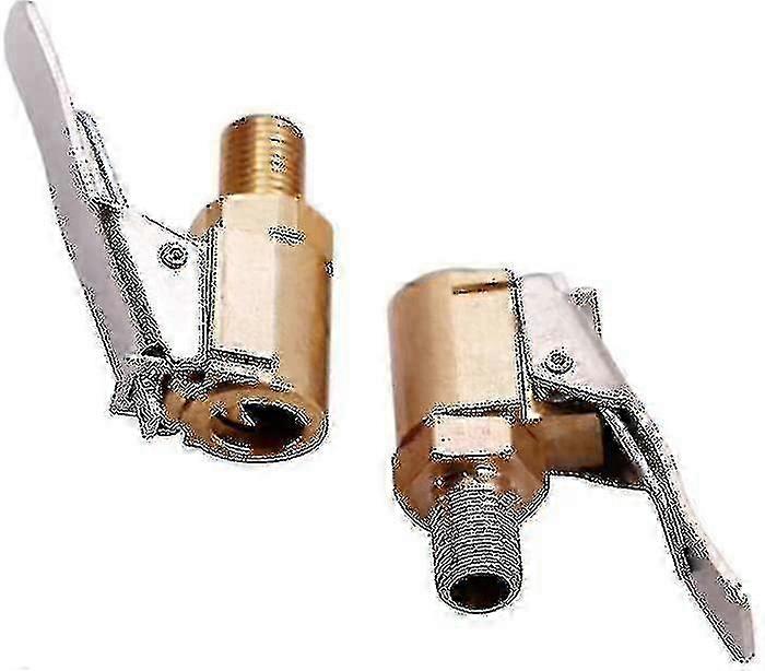 2-Piece Tire Inflator Connector – Brass Adapter for Auto Maintenance