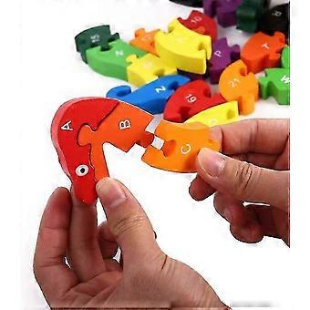 f Lovestown Alphabet Jigsaw Puzzle Building Blocks Animal Wooden Puzzle , Wooden Snake Letters Numbers Block Toys For Childrens Toys - S