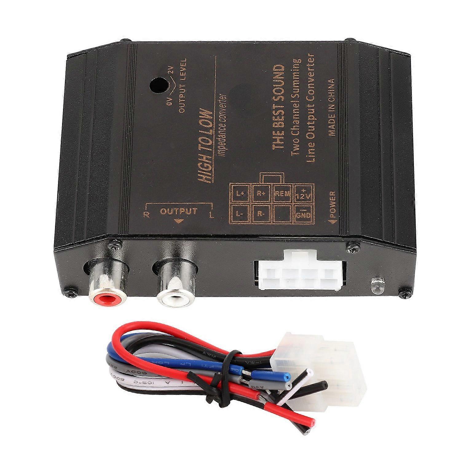 12V Car Audio Speaker High to Low Level Converter Adapter Connector RCA Port AntiInterference