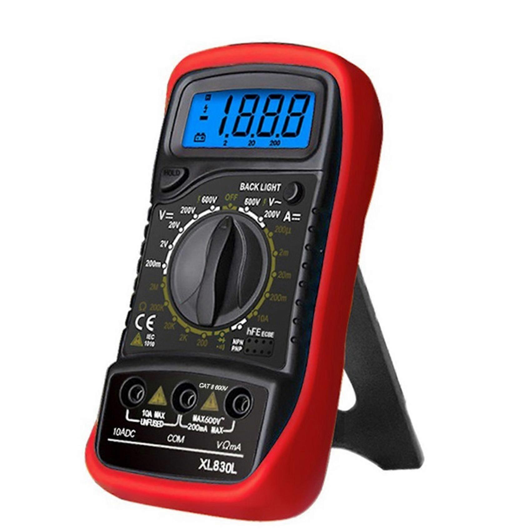 XL830L Handheld Digital Multimeter LCD Backlight Portable AC/DC Ammeter Voltmeter Ohm Voltage Tester Meter Multimetro A